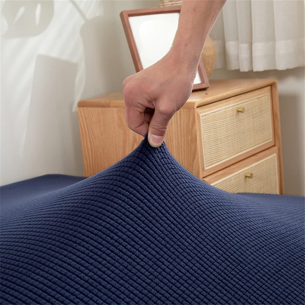 Housse Clic Clac Bleu Marine Entrelacement